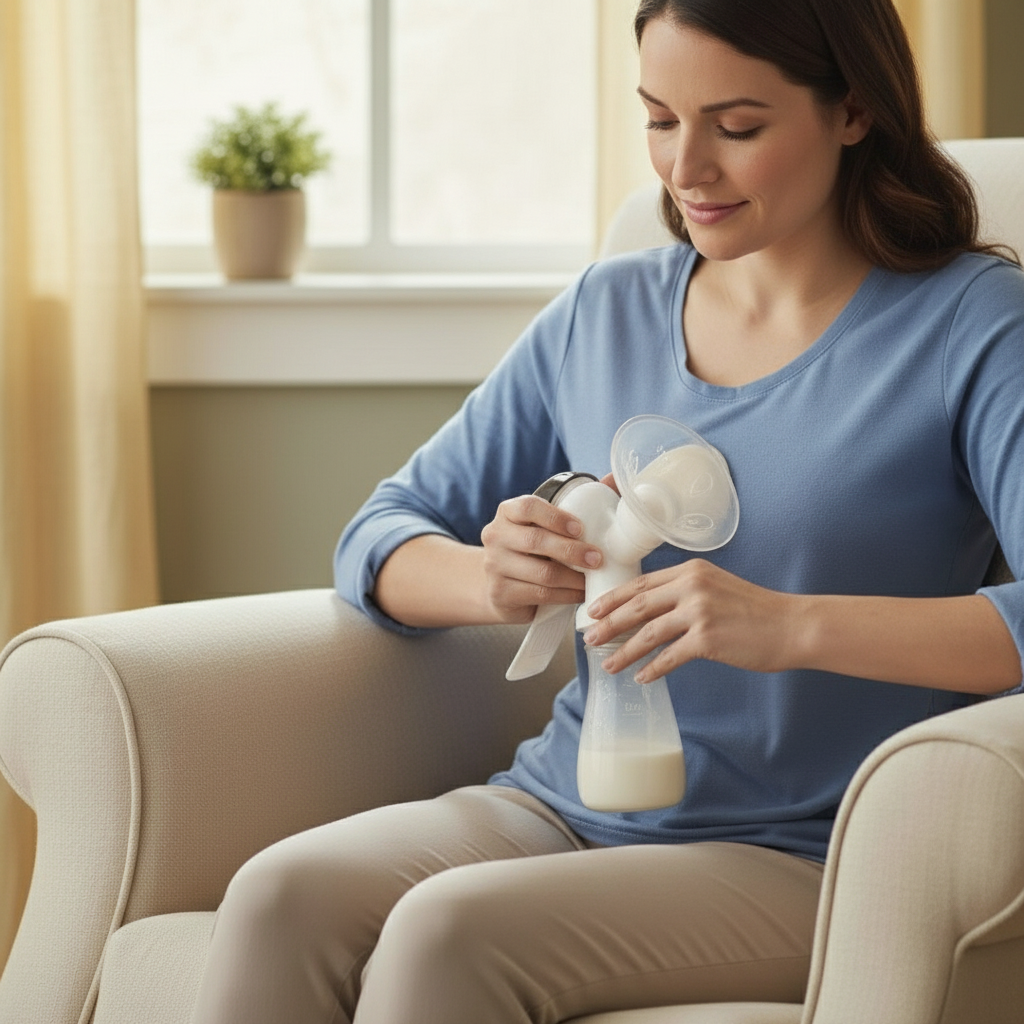Manual Breast Pump with Bottle